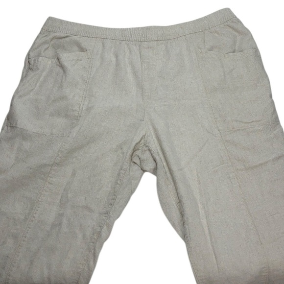 Old Navy Oatmeal Linen Blend Drawstring Pants - Picture 3 of 10